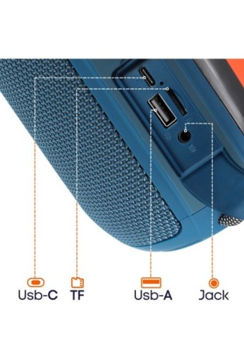 Altoparlante Wireless con LED Multicolore Autonomia 4h – WiWU Thunder H6 Blu