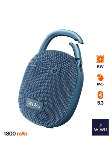 Mini Altoparlante Bluetooth Impermeabile IPX5 con Moschettone – WiWU Clip Fun H3