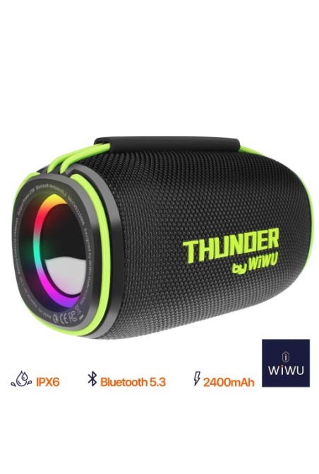 Altoparlante Bluetooth Autonomia 8h con Luce LED – WiWU Thunder H5 Nero