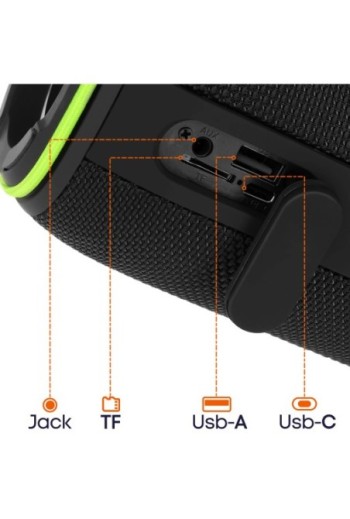 Altoparlante Bluetooth Autonomia 8h con Luce LED – WiWU Thunder H5 Nero