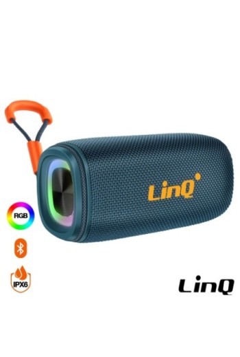 Altoparlante Bluetooth portatile impermeabile IPX6 con LED multicolore – LinQ Blu