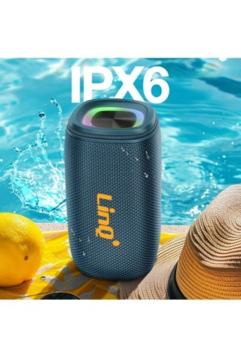 Altoparlante Bluetooth portatile impermeabile IPX6 con LED multicolore – LinQ Blu