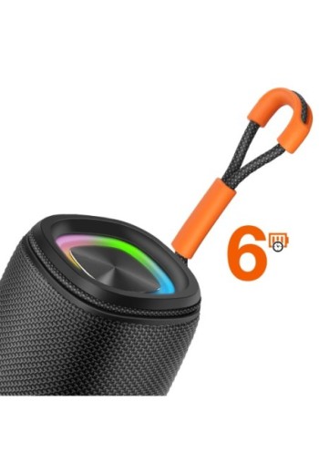 Altoparlante Bluetooth portatile impermeabile IPX6 con LED multicolore – LinQ Nero