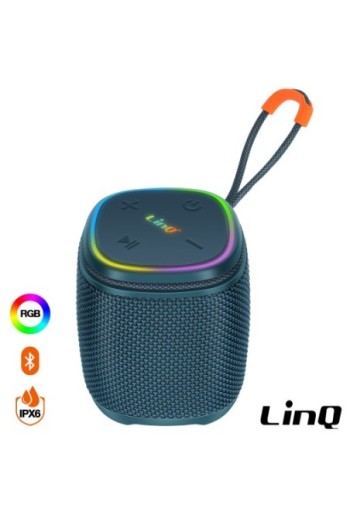Mini altoparlante Bluetooth portatile LED – impermeabile IPX6 – LinQ Blu