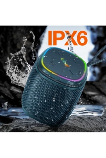 Mini altoparlante Bluetooth portatile LED – impermeabile IPX6 – LinQ Blu