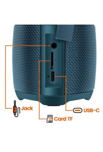 Mini altoparlante Bluetooth portatile LED – impermeabile IPX6 – LinQ Blu