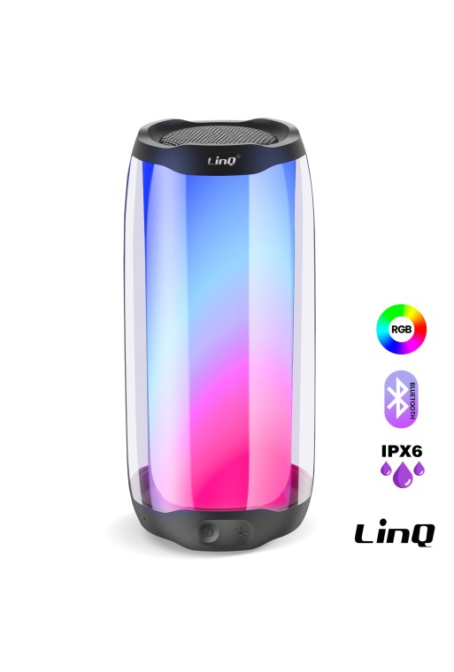 Cassa Bluetooth Impermeabile IPX6 - Suono stereo 8W + LED RGB - LinQ