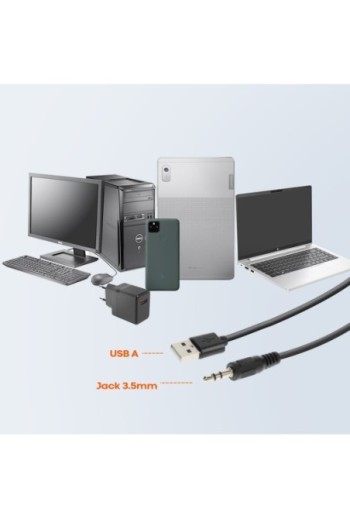 Altoparlante per PC Bluetooth + jack 3 5 mm - LinQ nero