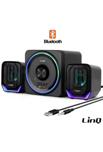 Altoparlante per PC Bluetooth da gaming con luce LED - LinQ nero