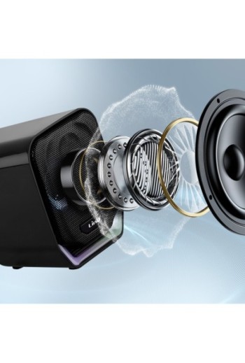 Altoparlante per PC Bluetooth da gaming con luce LED - LinQ nero