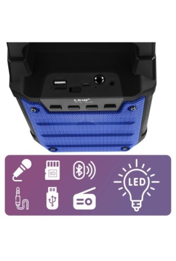 Altoparlante luminoso Bluetooth compatibile con microfono LinQ - blu