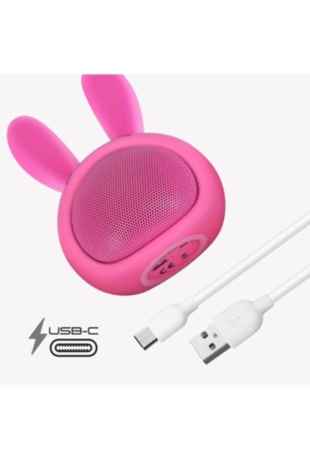 Altoparlante luminoso Bluetooth 3W Moxie Mini Boom Light - coniglietto rosa