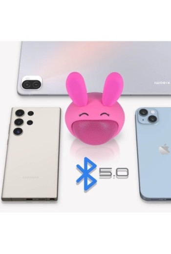 Altoparlante luminoso Bluetooth 3W Moxie Mini Boom Light - coniglietto rosa