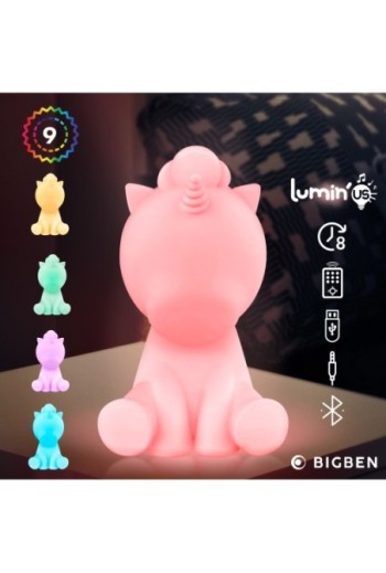 Altoparlante Bluetooth unicorno luminoso 15W intensità regolabile e autonomia di 8 ore Bigben Lumin'US
