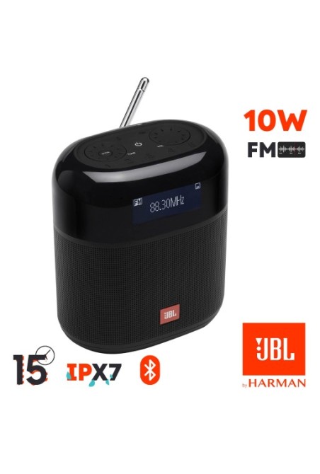 Altoparlante radio JBL Bluetooth 4.2 Suono cristallino Impermeabile IPX7 Schermo LCD e Autonomia 15h Tuner XL Nero