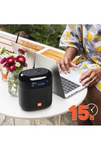 Altoparlante radio JBL Bluetooth 4.2 Suono cristallino Impermeabile IPX7 Schermo LCD e Autonomia 15h Tuner XL Nero