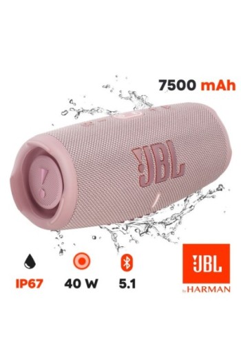 Altoparlante Bluetooth JBL Charge 5 Impermeabile IP67 + Powerbank Autonomia 20h Rosa