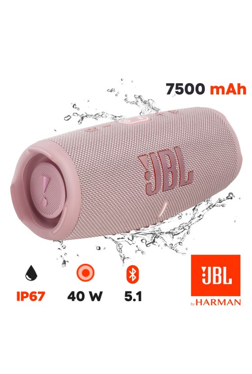 Altoparlante Bluetooth JBL Charge 5 Impermeabile IP67 + Powerbank Autonomia 20h Rosa
