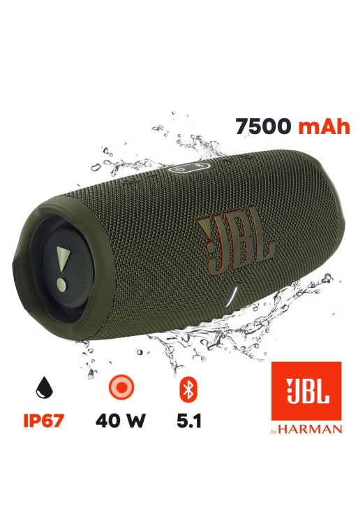 Altoparlante Bluetooth JBL Charge 5 Impermeabile IP67 + Powerbank Autonomia 20h Verde