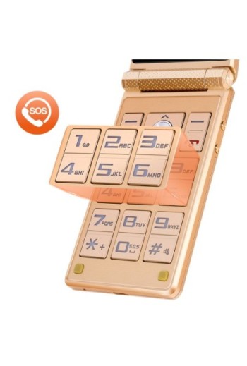 Telefono a conchiglia doppio schermo 2 8" + 1 77" Batteria 1200mAh – Oro