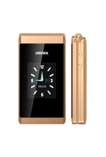 Telefono a conchiglia doppio schermo 2 8" + 1 77" Batteria 1200mAh – Oro