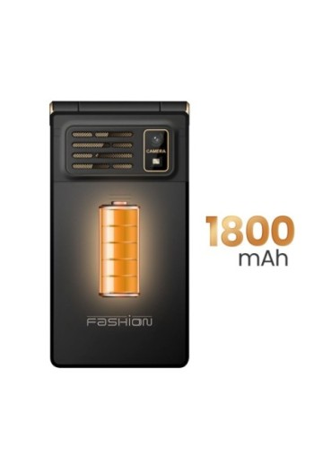 Telefono a conchiglia con doppio schermo touch esterno + interno – Grigio scuro