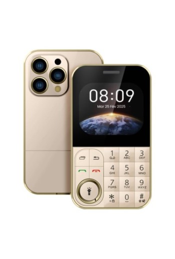 Telefono Dual SIM con Bluetooth e Radio FM – Stile Curve Oro