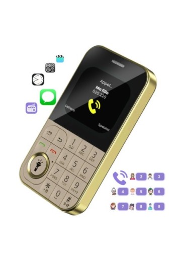 Telefono Dual SIM con Bluetooth e Radio FM – Stile Curve Oro
