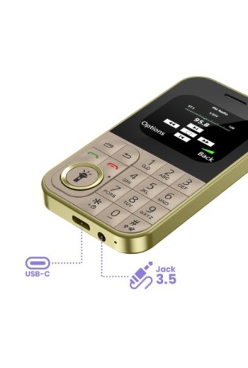 Telefono Dual SIM con Bluetooth e Radio FM – Stile Curve Oro
