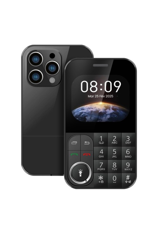 Telefono Dual SIM con Bluetooth e Radio FM – Stile Curve Nero