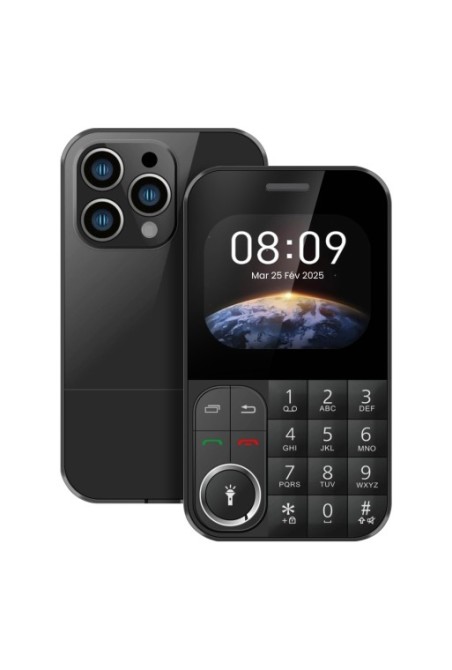 Telefono Dual SIM con Bluetooth e Radio FM – Stile Curve Nero