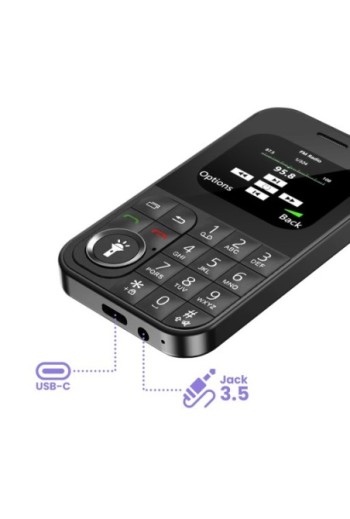 Telefono Dual SIM con Bluetooth e Radio FM – Stile Curve Nero