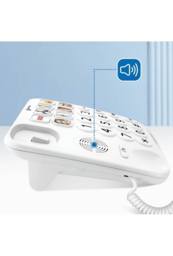 Telefono Fisso Senior Amplificato 30dB + Boost con Tasti Foto - Geemarc