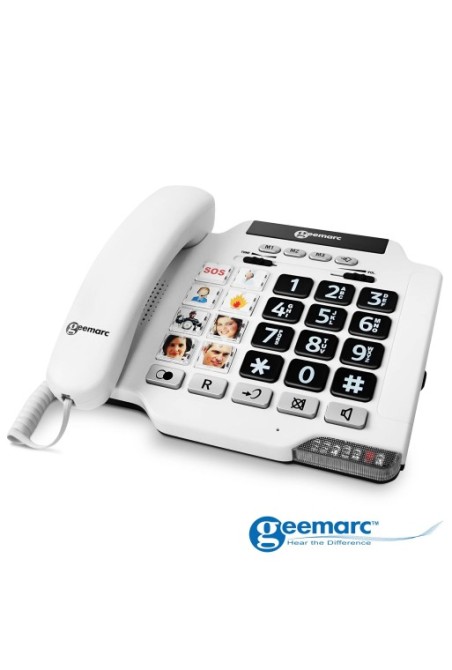 Telefono per senior amplificato a 30dB con tasti fotografici - Geemarc PhotoPhone 100