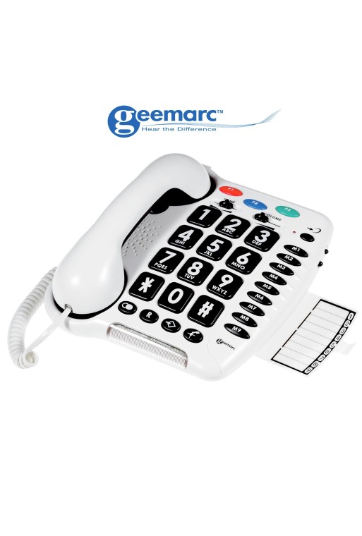 Telefono da parete amplificato per anziani - suoneria potente + tasti SOS - Geemarc