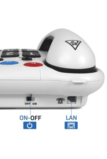 Telefono da parete amplificato per anziani - suoneria potente + tasti SOS - Geemarc