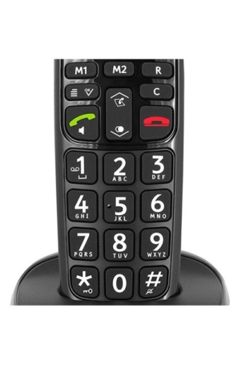 Telefono cordless DECT per senior Doro PhoneEasy 100W amplificatore audio e compatibile con apparecchi acustici - nero