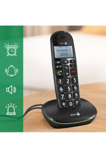 Telefono cordless DECT per senior Doro PhoneEasy 100W amplificatore audio e compatibile con apparecchi acustici - nero