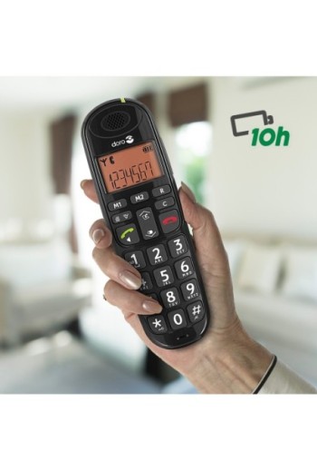 Telefono cordless per senior DECT Doro PhoneEasy 105wr con segreteria telefonica e grandi tasti - nero