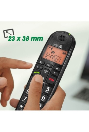 Telefono cordless per senior DECT Doro PhoneEasy 105wr con segreteria telefonica e grandi tasti - nero