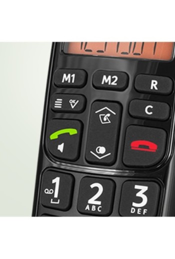 Telefono cordless per senior DECT Doro PhoneEasy 105wr con segreteria telefonica e grandi tasti - nero