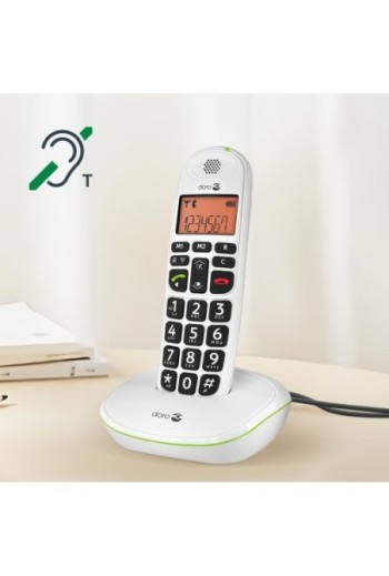 Set di telefoni DECT per senior Doro PhoneEasy 100W Duo con tasti grandi e suono amplificato - bianco