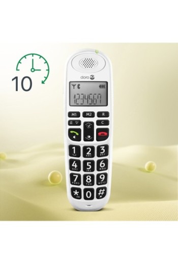 Set di telefoni DECT per senior Doro PhoneEasy 100W Duo con tasti grandi e suono amplificato - bianco