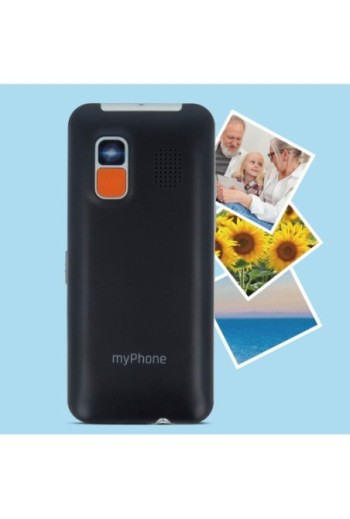 Telefono per senior myPhone Halo con interfaccia semplice Bluetooth e tasto SOS - Nero