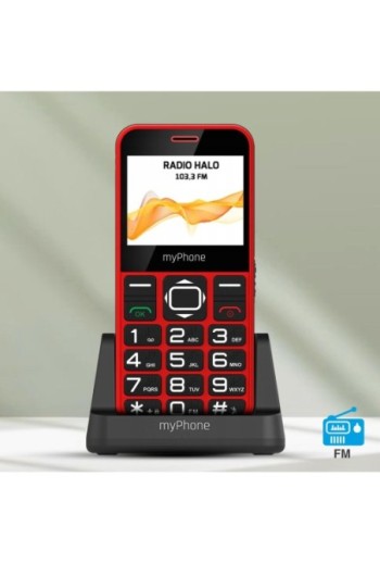 Telefono Senior myPhone Halo 3 con radio FM stazione di ricarica e tasto SOS - rosso