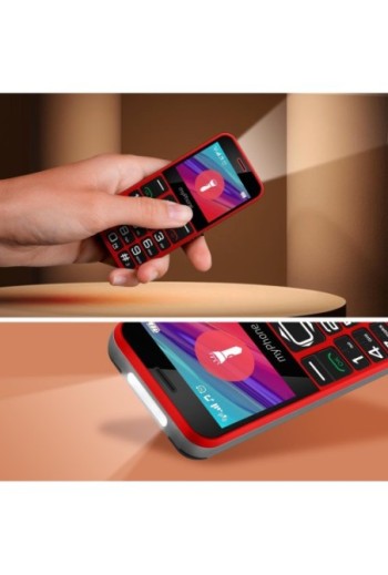 Telefono Senior myPhone Halo 3 con radio FM stazione di ricarica e tasto SOS - rosso