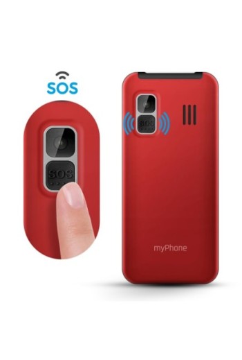 Telefono Senior myPhone Halo 3 con radio FM stazione di ricarica e tasto SOS - rosso