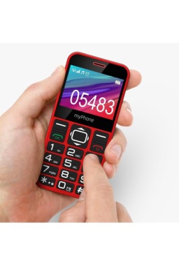 Telefono Senior myPhone Halo 3 con radio FM stazione di ricarica e tasto SOS - rosso