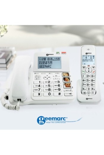 Telefono fisso amplificato per senior + cordless aggiuntivo - Geemarc AmpliDECT Combi 295
