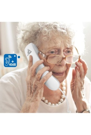 Telefono Fisso Senior Amplificato Grandi Tasti e Bracciale SOS - Geemarc CL9000